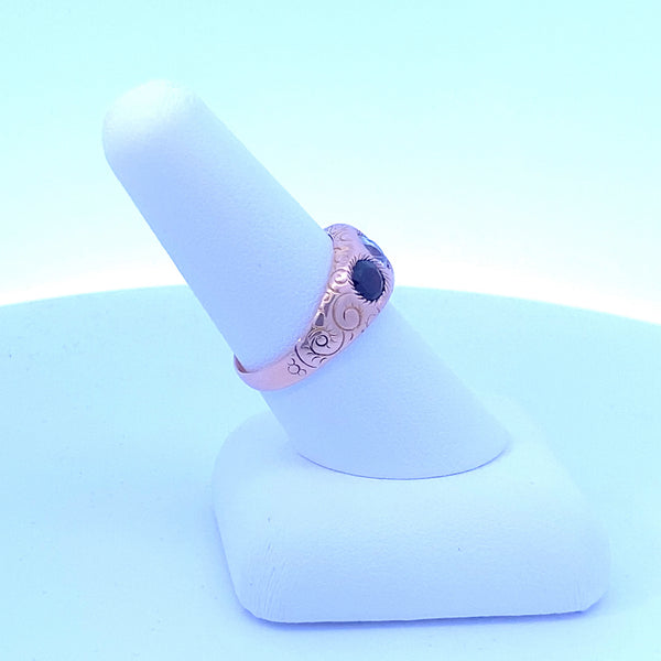 Aquamarine & Garnet Ring