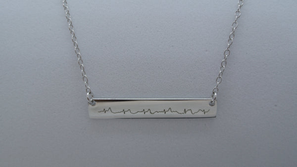 Silver or Gold Engravable Bar Necklace