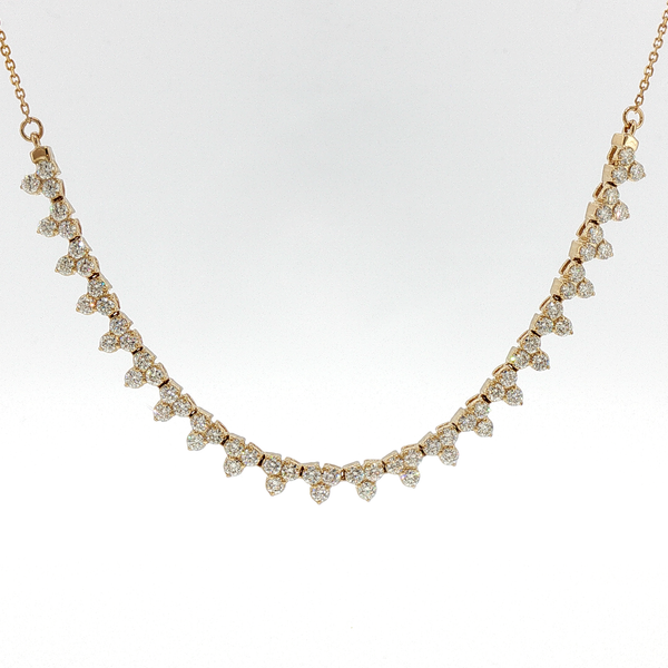 Diamond Cluster Necklace — Yellow Gold