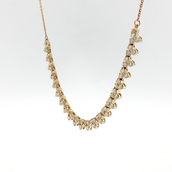 Diamond Cluster Necklace — Yellow Gold