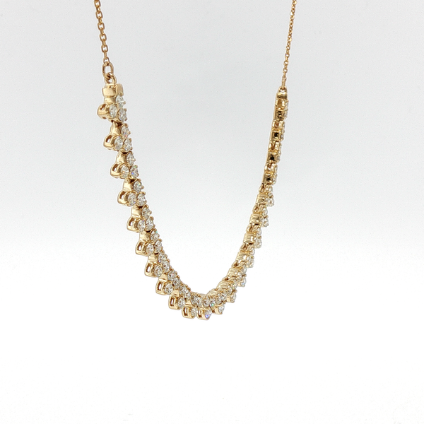 Diamond Cluster Necklace — Yellow Gold