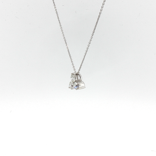 Three-Stone Diamond Trefoil Pendant Necklace in White Gold