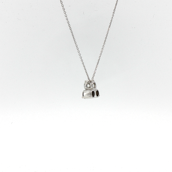 Three-Stone Diamond Trefoil Pendant Necklace in White Gold