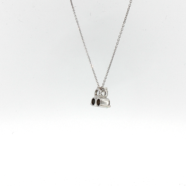 Three-Stone Diamond Trefoil Pendant Necklace in White Gold