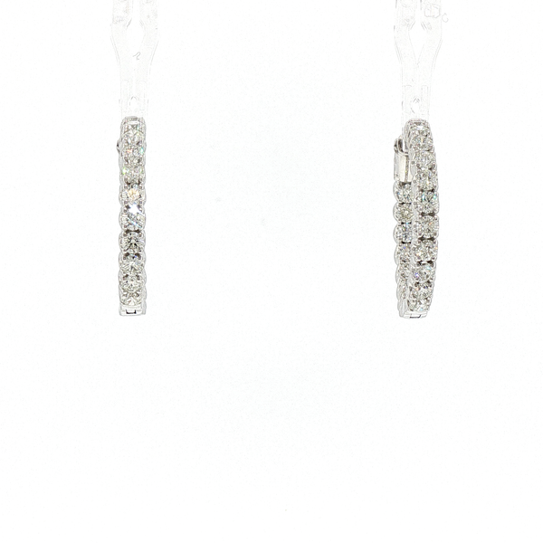 Classic Diamond Hoop Earrings in White Gold