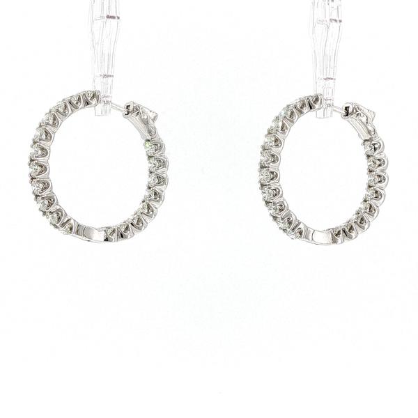 Classic Diamond Hoop Earrings in White Gold