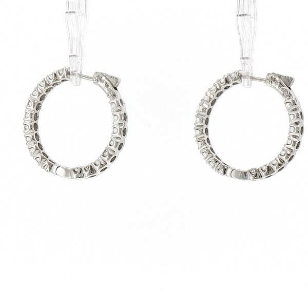 Classic Diamond Hoop Earrings in White Gold