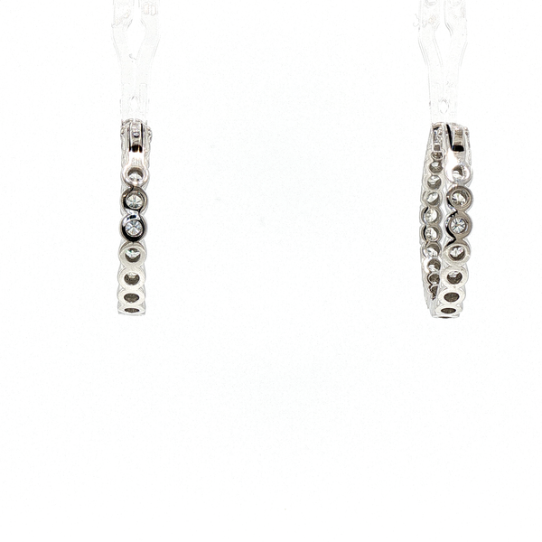 Classic Diamond Hoop Earrings in White Gold