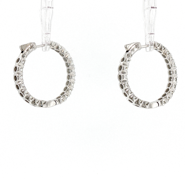 Classic Diamond Hoop Earrings in White Gold