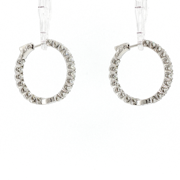 Classic Diamond Hoop Earrings in White Gold