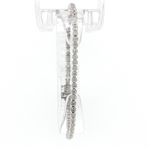 Bezel-Set Diamond Tennis Bracelet in White Gold