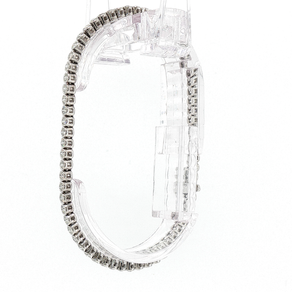 Bezel-Set Diamond Tennis Bracelet in White Gold