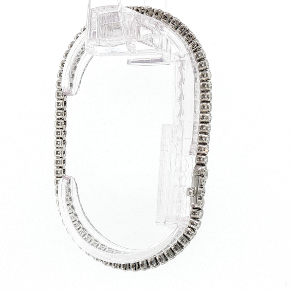 Bezel-Set Diamond Tennis Bracelet in White Gold