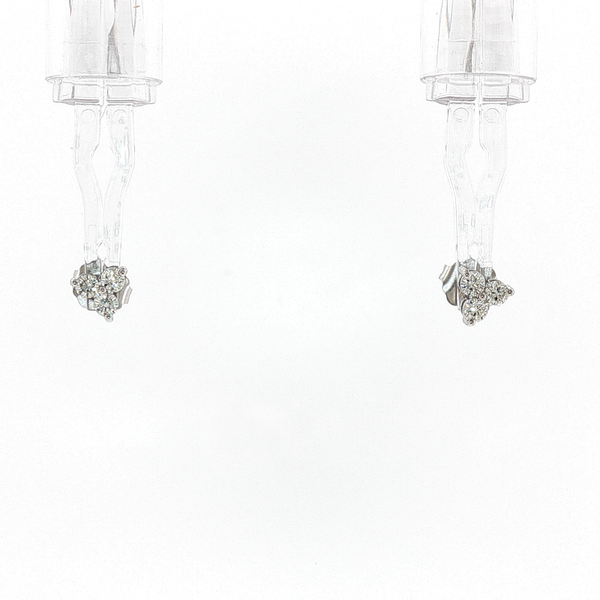Diamond Cluster Stud Earrings in White Gold