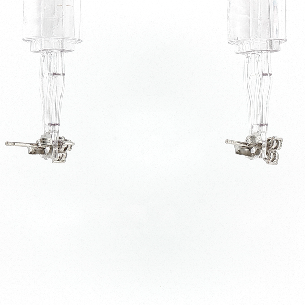 Diamond Cluster Stud Earrings in White Gold