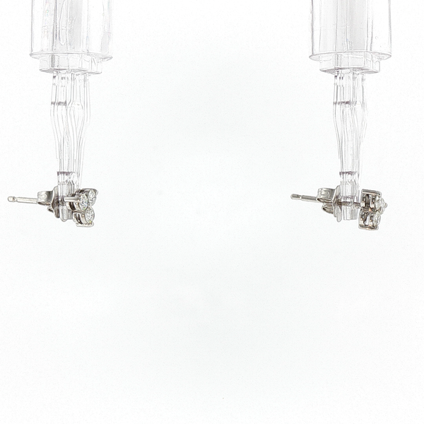 Diamond Cluster Stud Earrings in White Gold