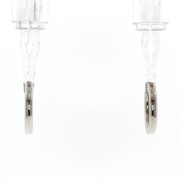 Classic Round Diamond Hoop Earrings in White Gold