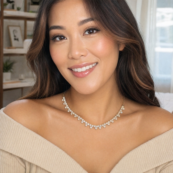 Diamond Cluster Necklace — Yellow Gold