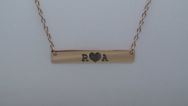 Silver or Gold Engravable Bar Necklace