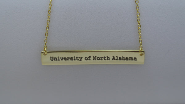 Silver or Gold Engravable Bar Necklace