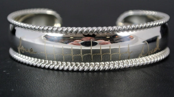 Engravable Sterling Silver Rope-Edge Cuff Bracelet